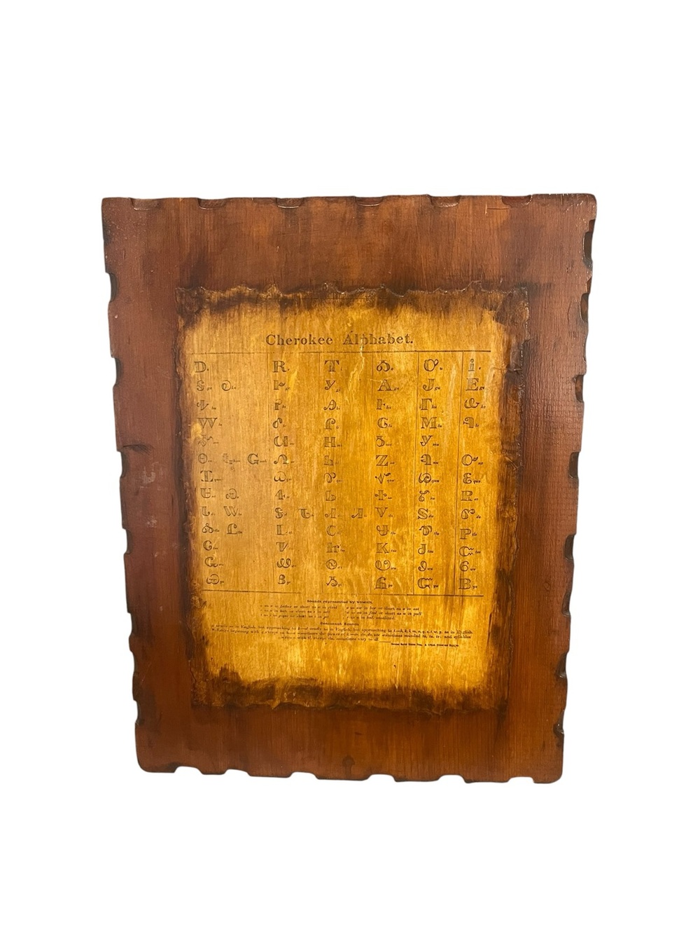 VTG Cherokee Alphabet Syllabary Wood Plaque Sequoya Decoupage Overlay